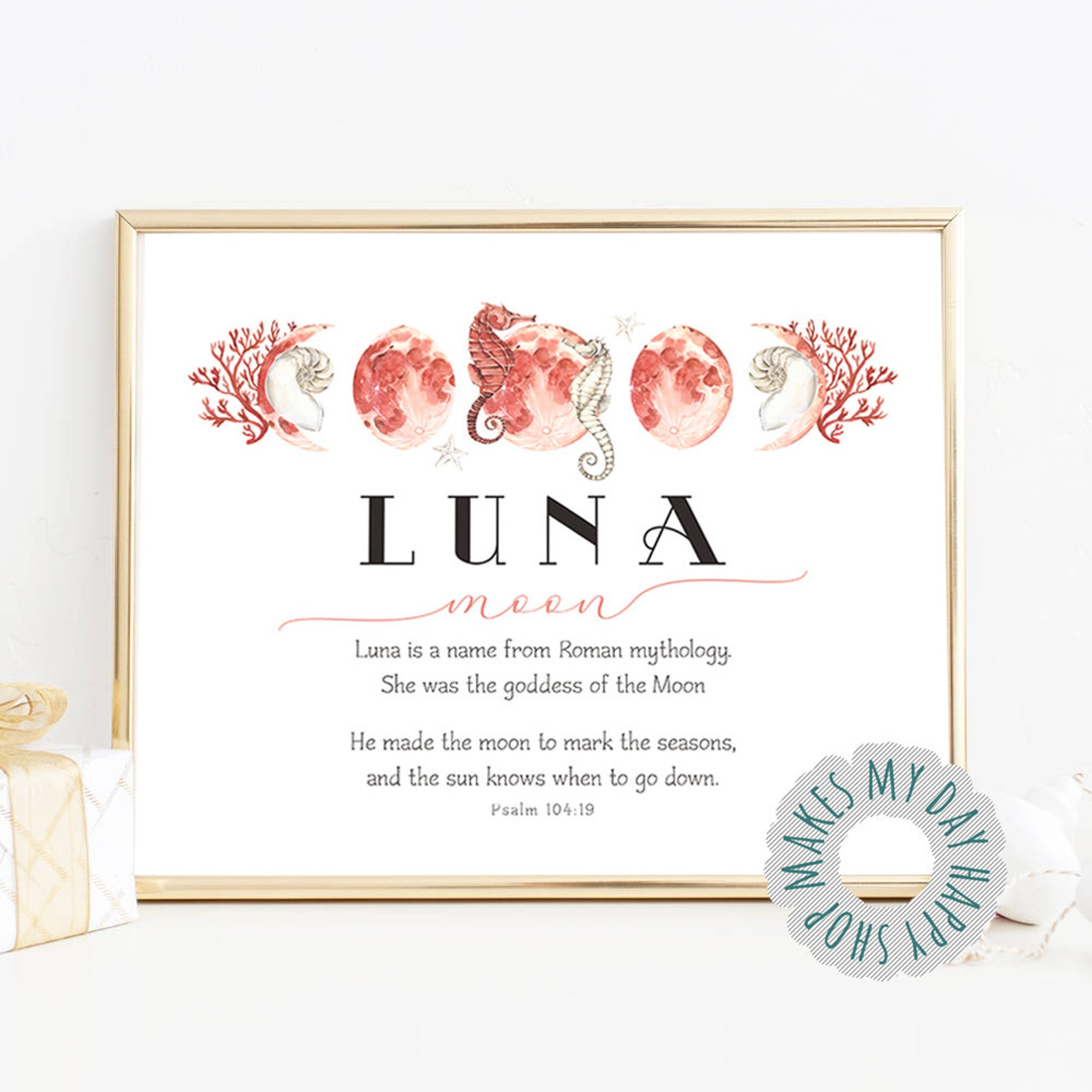 Luna name meaningCustom Name Personalized Art Print with Etsy