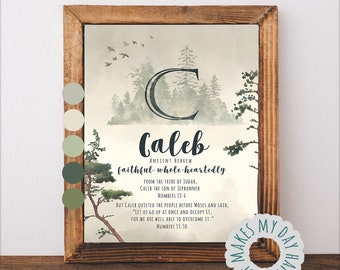 Personalized Name meaning,Caleb,Custom Name,Printable Meaning of Name,baby shower gift,new mom gift,nursery decor,newborn gift,new baby