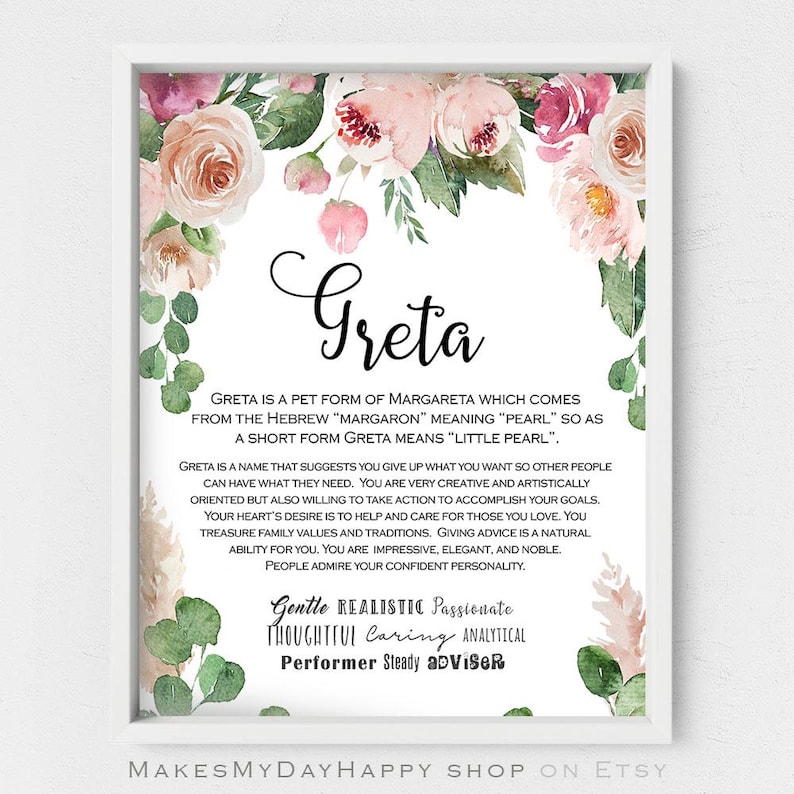 Karen name meaning,pink roses,symbolizes pureness,Best friend gift,romantic art,white flowers lovers,blush floral poster,Matthew 5,8 image 6