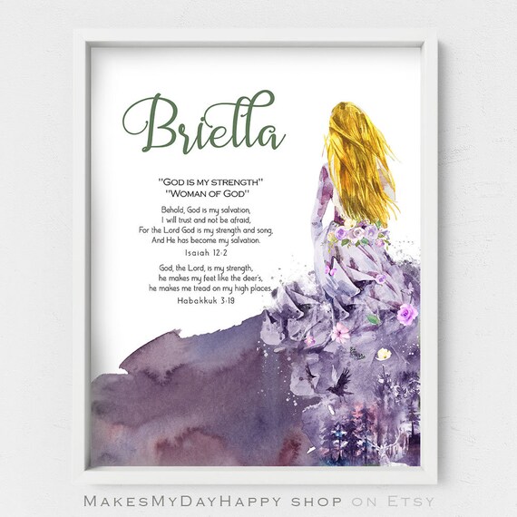 Briella Name Wall Artbible Meaningisaiah (Download Now) 