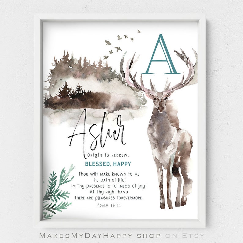Stetson Name Meaning,First name wall art,Cute rabbit,little bunny nursery,Given name references,Forest creature,evegreen forest landscape image 5