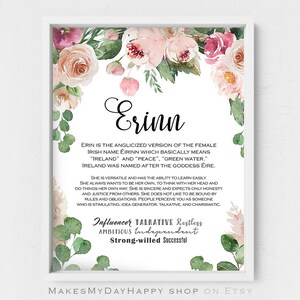 Karen name meaning,pink roses,symbolizes pureness,Best friend gift,romantic art,white flowers lovers,blush floral poster,Matthew 5,8 image 5