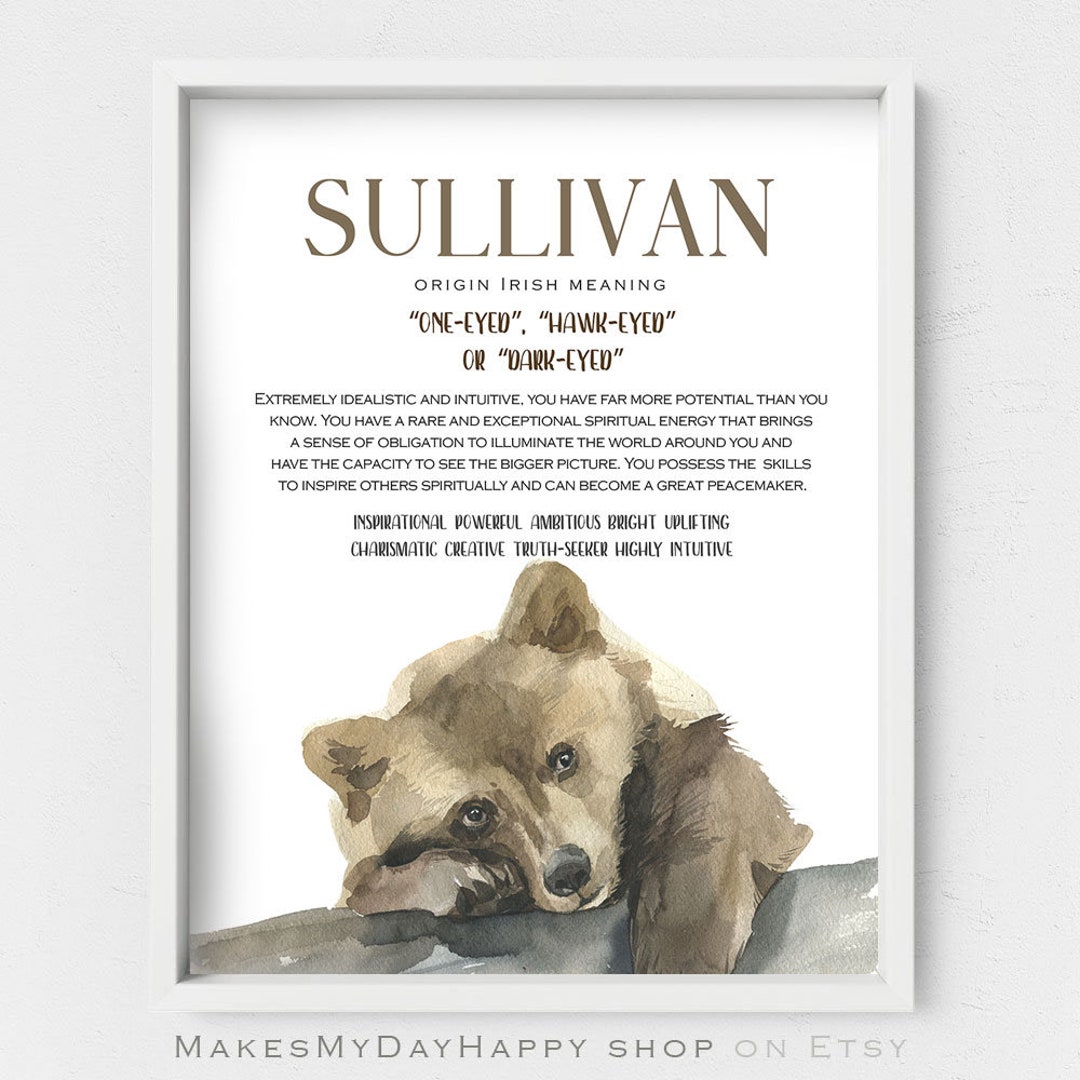 Bears Name Meaning Print Personalized (Animals)