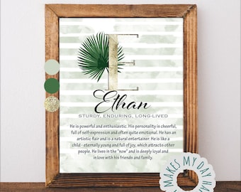 Personalized nursery decor,newborn name meaning,Ethan name,Custom Name,Printable Meaning of Name,baby shower gift,new mom gift,new baby