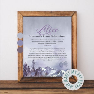 Custom Name Personalized Art Print With Meaning of Name,baby Shower ...