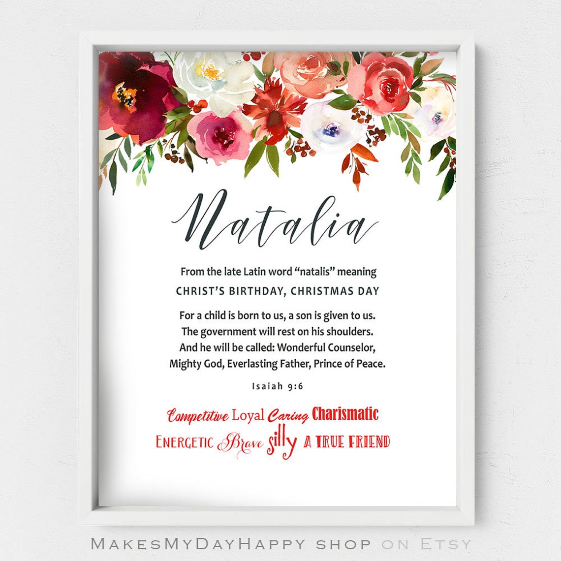 Natalia Name Meaningpersonalized Giftholiday Season Gift Etsy