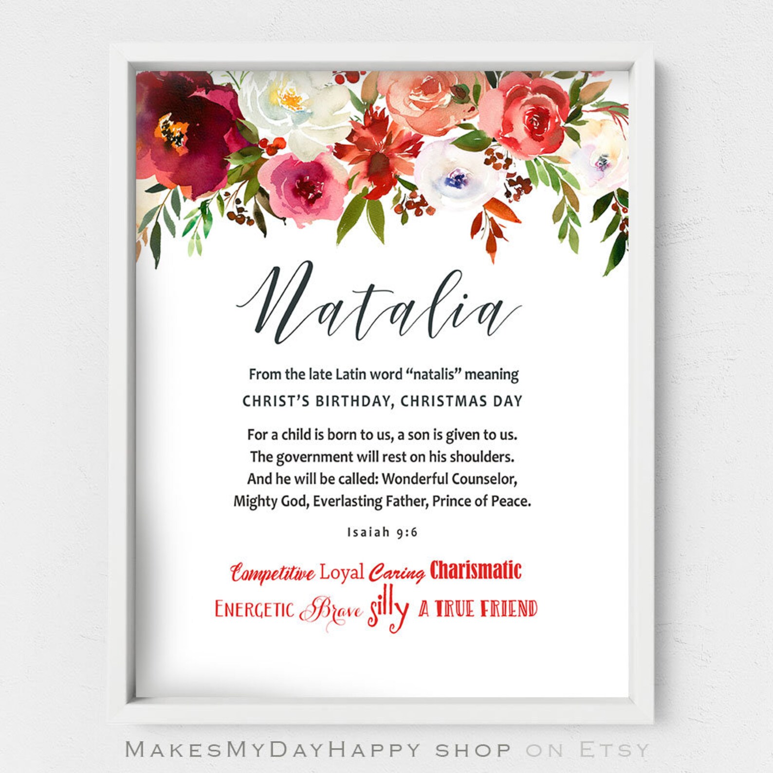 Natalia Name Meaningpersonalized Giftholiday Season Gift Etsy