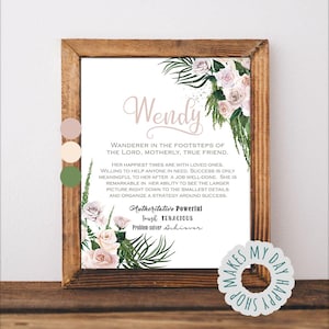 Wendy name meaning,Custom name wall art,Personalized nursery decor,newborn name meaning,Sign name home decor,baby shower gift,new mom gift