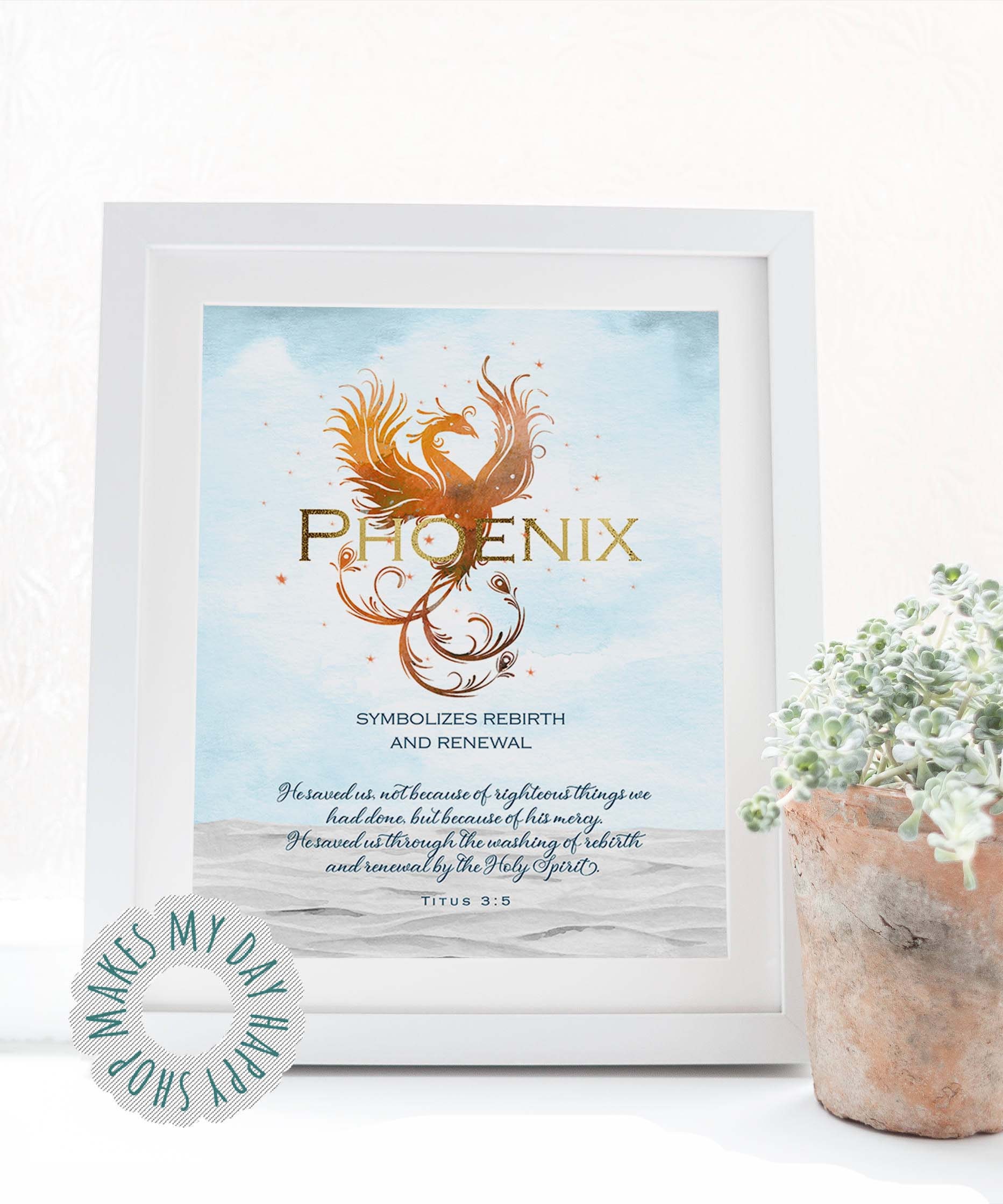 Phoenix Custom first name meaning printableTitus 35 bible Etsy