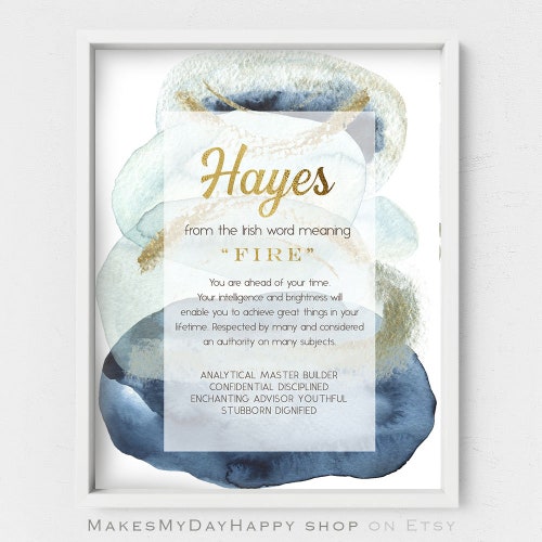 Custom Name Meaning Printable Wall Artwhite Blush Etsy