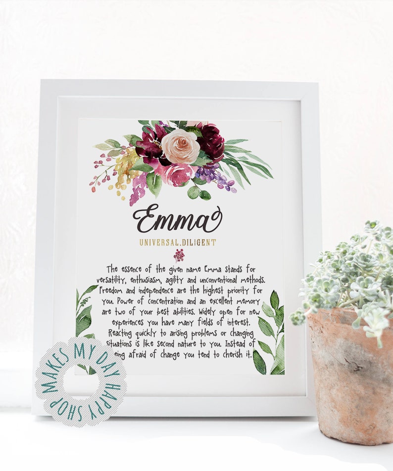 Jayne Name Meaningpersonalized Name Wall Artprintable Etsy
