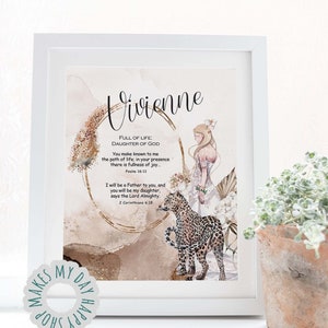 Vivienne Custom Name meaning printable wall Art,Floral Bohemian artwork,First name Personalized print,Wedding gift,Bride Bible name sign