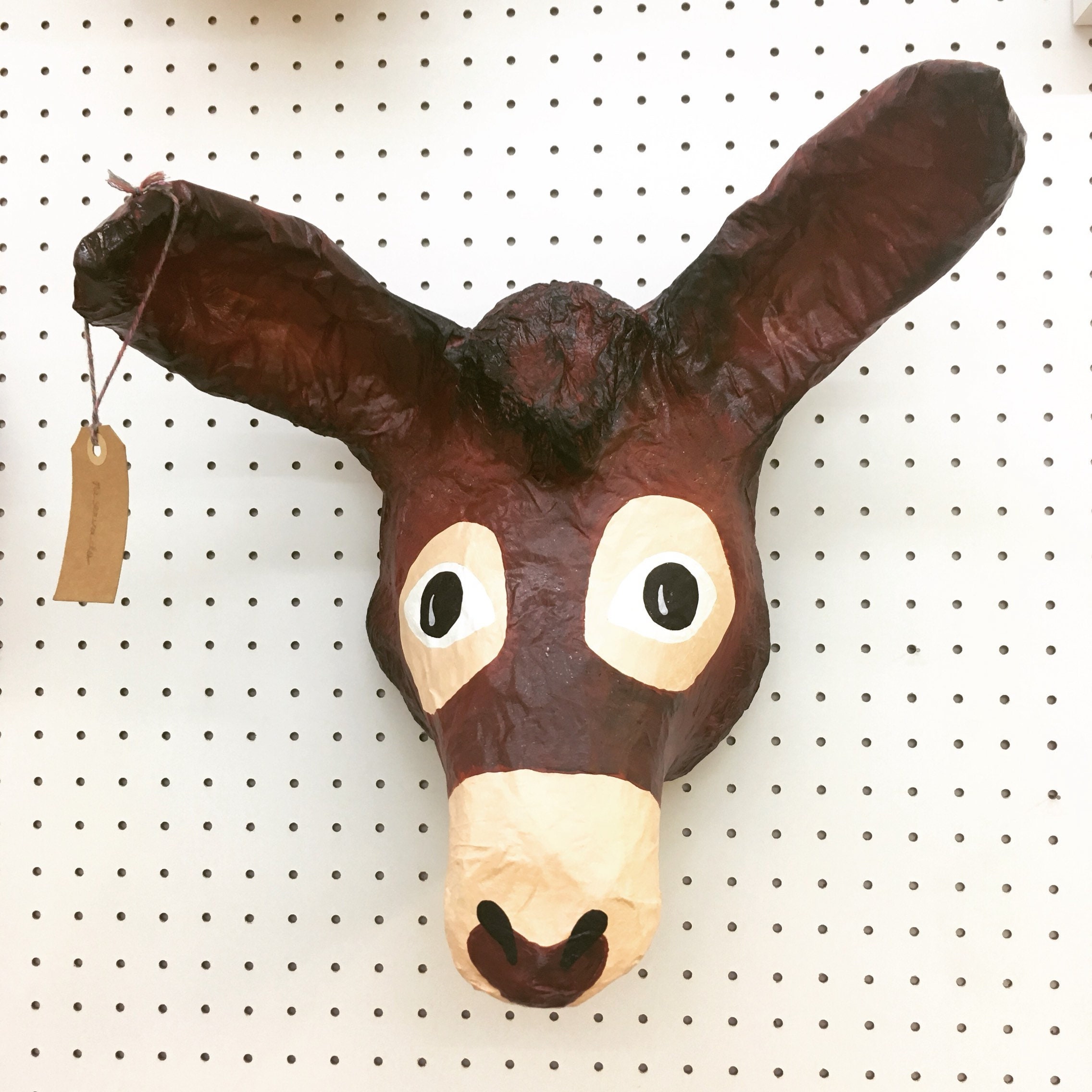 Paper Mache Donkey Head Elias. Sweet Creature Colorful Wall Etsy