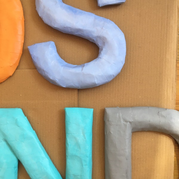 Paper Mache Letters Etsy