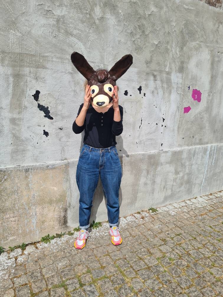 Paper Mache Donkey Head Elias. Sweet Creature Colorful Wall Etsy