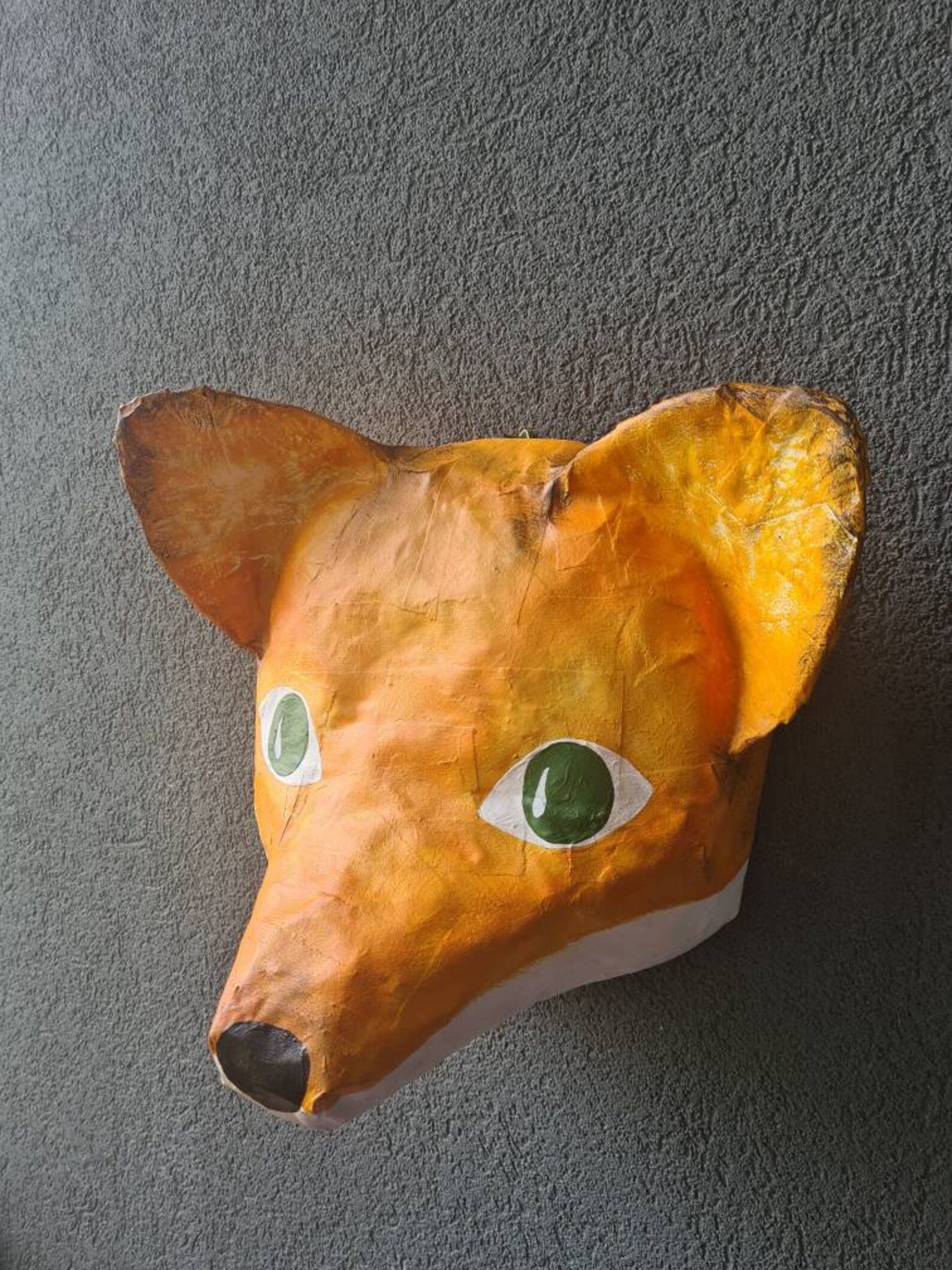 Paper mache fox head Franklim. Woodland creature colorful Etsy