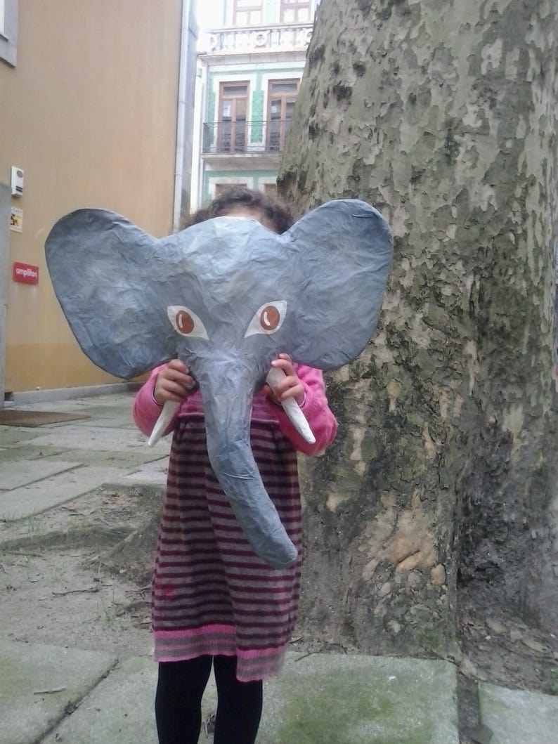 Paper Mache Elephant Head Horace. Savanna Creature Majestic Etsy
