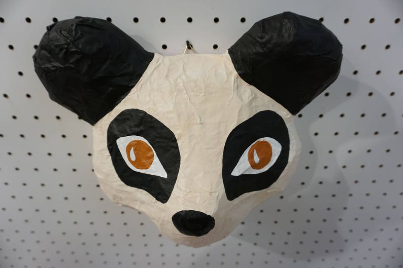 Paper mache panda head Pascoal. Fun wall decor for a nursery Etsy