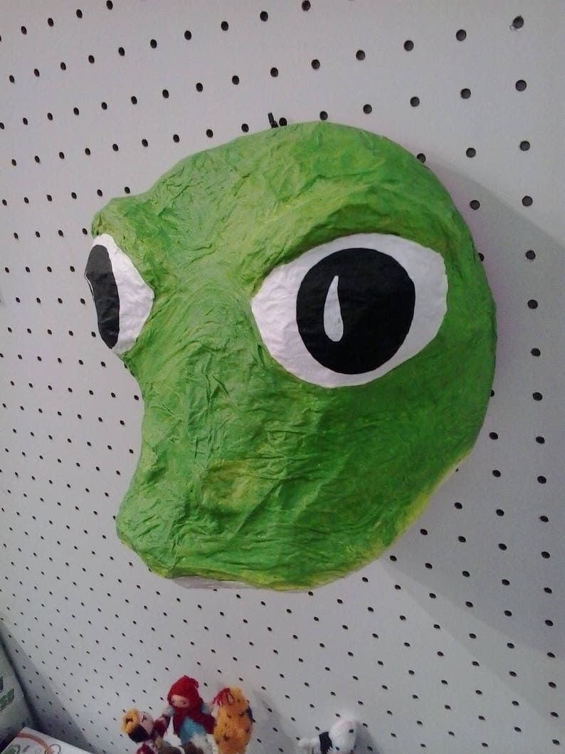 Paper mache frog Head Romeo. Pond creature fun animal wall Etsy
