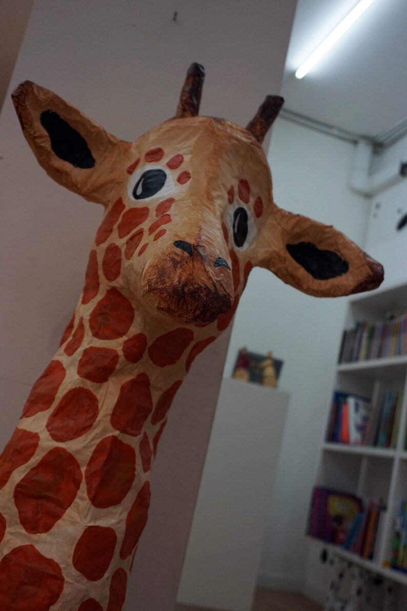 Papermache Giraffe Head Totem Big Cecília. Large Paper Etsy
