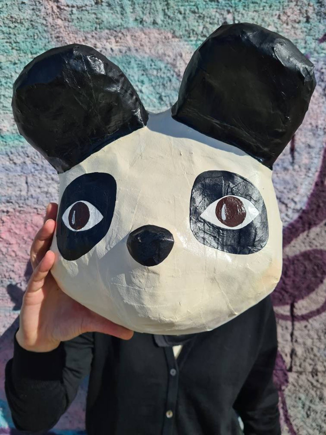 Paper Mache Panda Head, Pascoal. Fun Wall Decor for a Nursery or