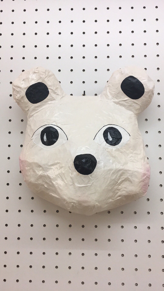 Papier Mache Eisbar Kopf Olavo Susse Kreatur Etsy