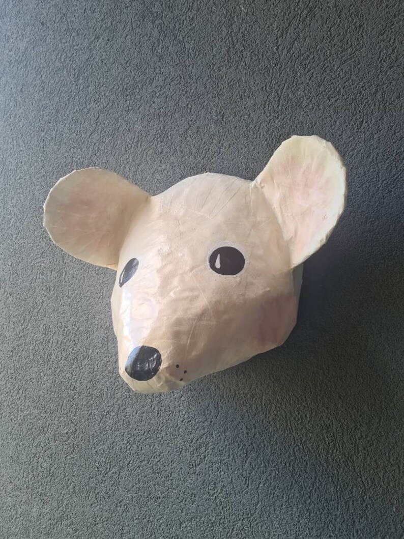 Paper Mache Mouse Head Gil. Sweet and Quirky Creature Cute Etsy