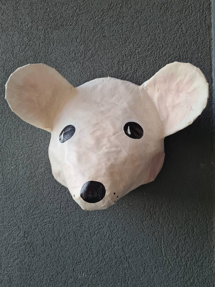 Paper Mache Mouse Head Gil. Sweet and Quirky Creature Cute Etsy
