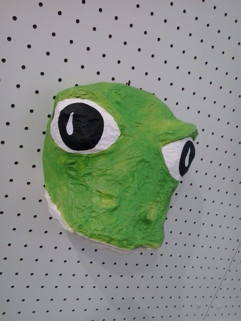 Paper mache frog Head Romeo. Pond creature fun animal wall Etsy