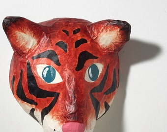 Paper mache tiger head, Timothy. Majestic big cat wall decor