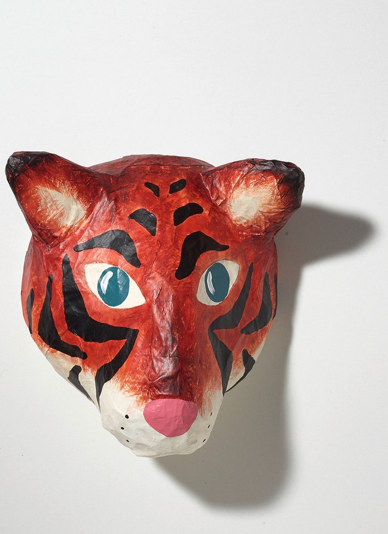 Paper Mache Tiger Head Timothy. Majestic Big Cat Wall Decor Etsy Ireland