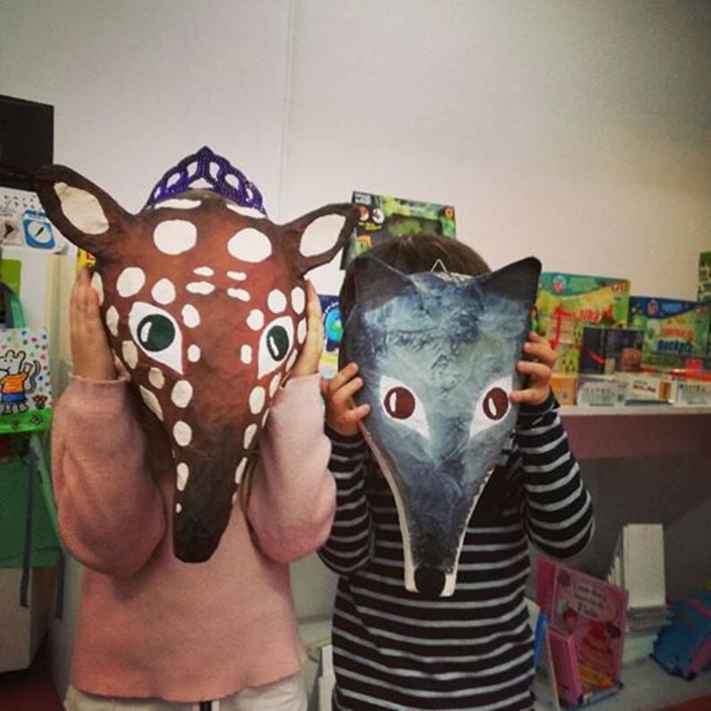 Paper mache wolf head Oscar. Woodland creature wall decor Etsy