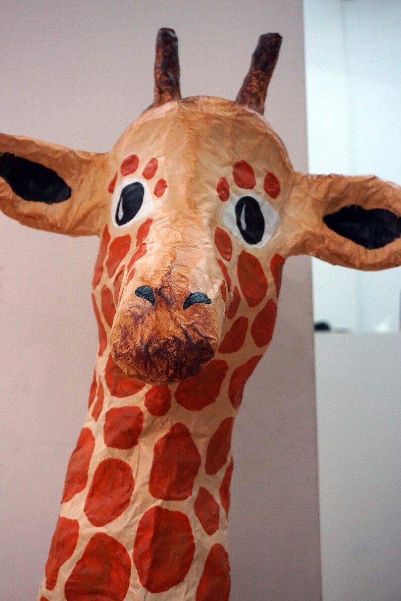 Papermache Giraffe Head Totem Big Cecília. Large Paper Etsy