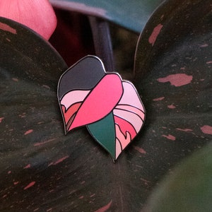 Philodendron Pink Princess Hard Enamel Pin CubeHouseJungle Plant Collector Houseplant Brooch