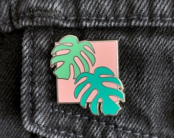 Mini Monstera Rhaphidophora tetrasperma Hard Enamel Pin: Tropical Plant Lover Gift
