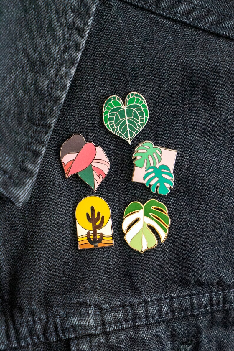 Philodendron Pink Princess Hard Enamel Pin CubeHouseJungle Plant Collector Houseplant Brooch
