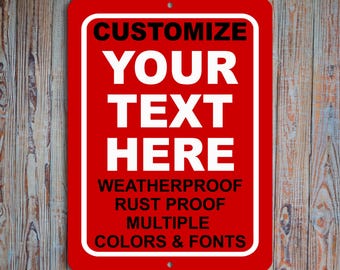 Custom Red Aluminum Sign: Personalized Business, Parking, or Yard Decor