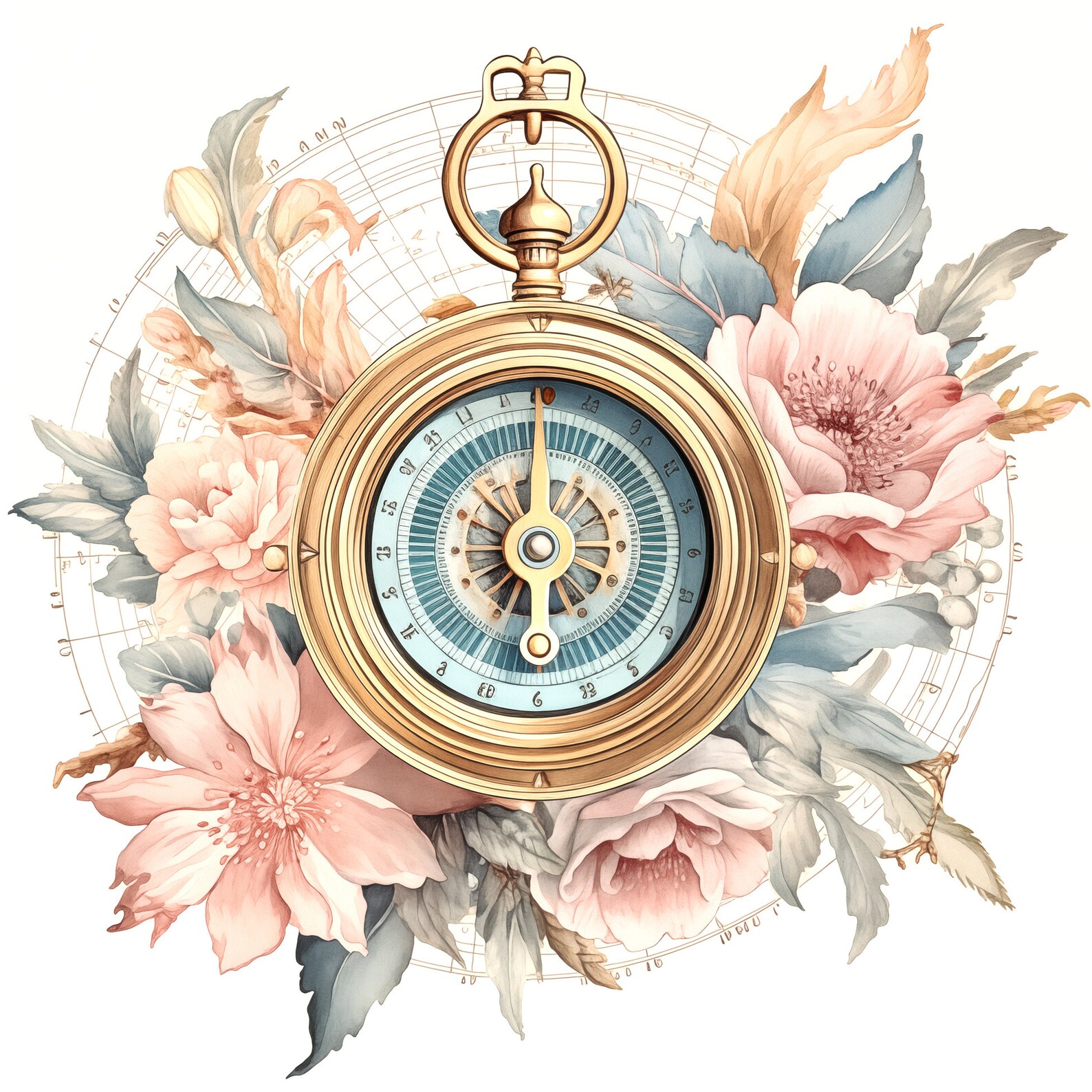 Vintage Compass Clipart Bundle, 10 High Quality Printable Jpgs ...