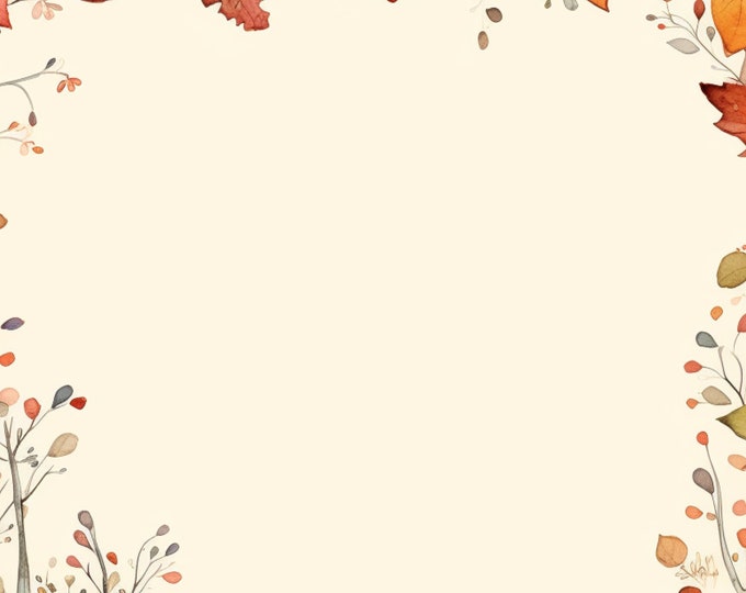 Whimsical Autumn Printable Paper With Autumn Border Lot of 5 - Etsy