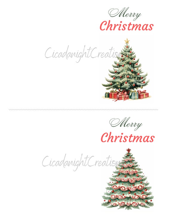 Semplice biglietto di Natale vuoto da stampare e ritagliare