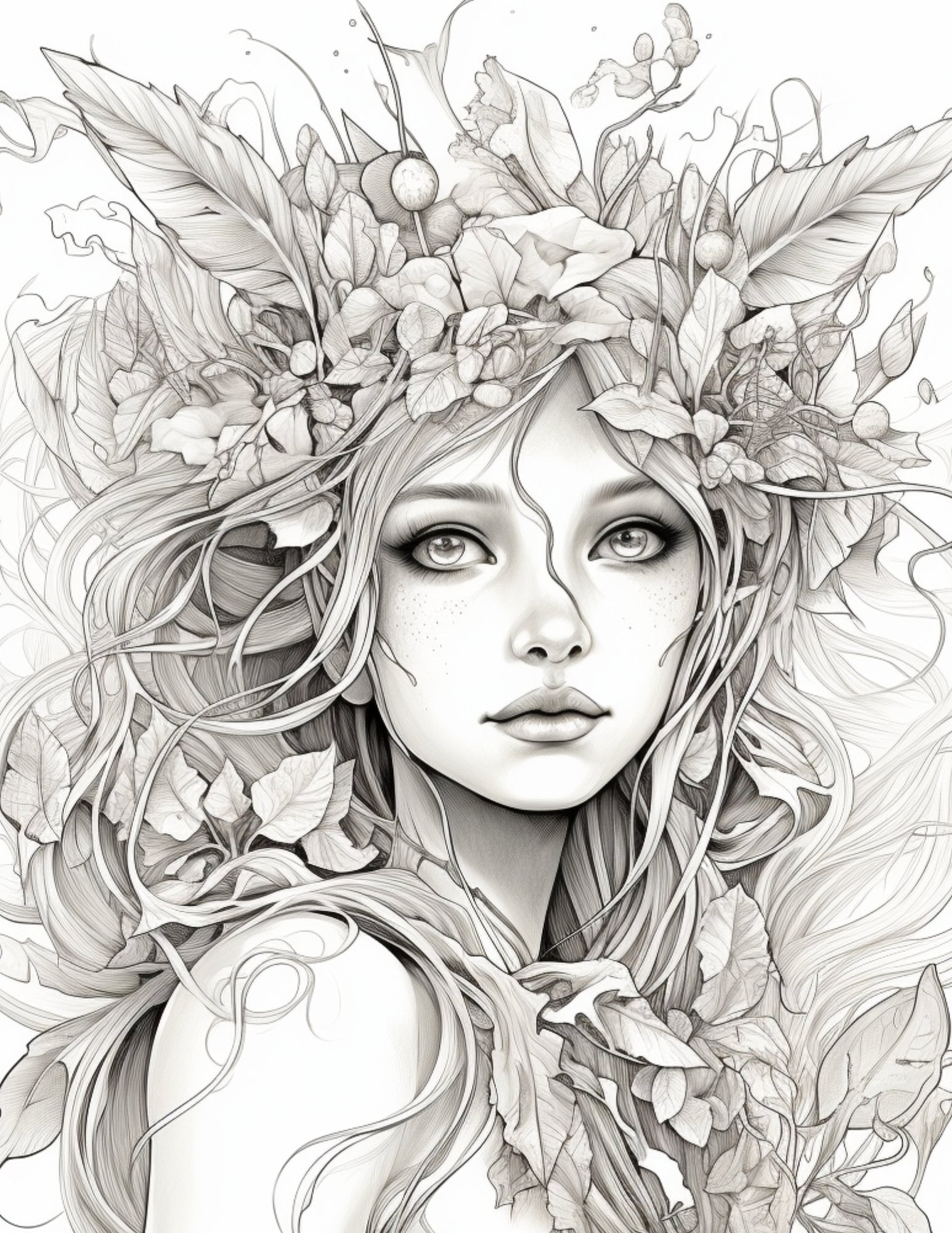 Jennas Whimsical Forest Fairy Picks for Adult Coloring. 5 Beautiful 