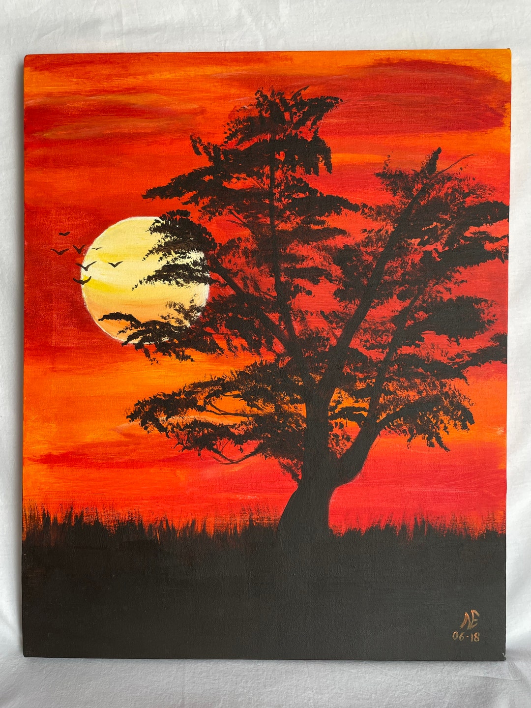 Sunset Acrylic Painting 40 X 50 Cm - Etsy