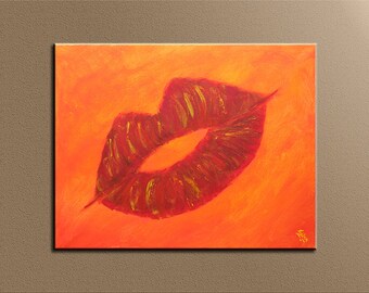 Kiss - acrylic painting - original painting - abstract - modern - acrylic - painting - canvas - canvas - home decor - room decor - artwork - 40 x 50