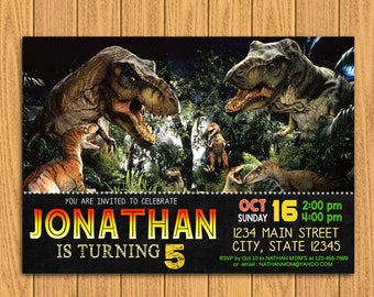 Jurassic world invitation, Personalized Invitation 5x7" or 4x6", digital invitation, invitation, jurasic world, jurassic invitation