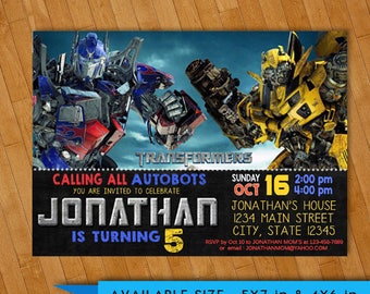 Transformers, Transformers Birthday, Transformers Invitation, Transformers Party, Transformers Birthday Invitation, Transformers Invite