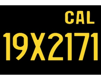 Placa de matrícula personalizada para ATV, tamaño motocicleta de California