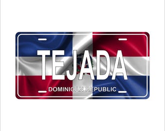 Dominican Republic Flag Wave License Plate Personalized Custom ATV Mini  Bike Moped
