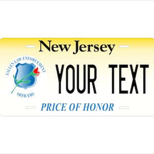 New Jersey Price of Honor Targa personalizzata per bicicletta ATV, ciclomotore, mini bici, personalizzata