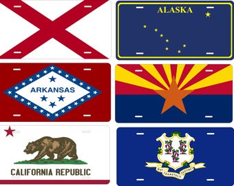US Canada Flags Mexico Custom Novelty Auto ATV  Mini Bike License Plate