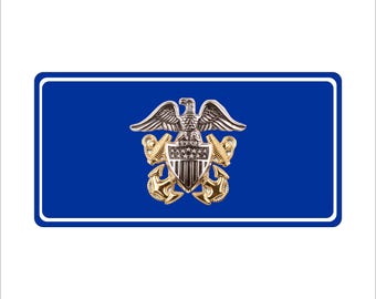 Matrícula de motocicleta o bicicleta con diseño novedoso de oficial de la Marina de EE. UU.